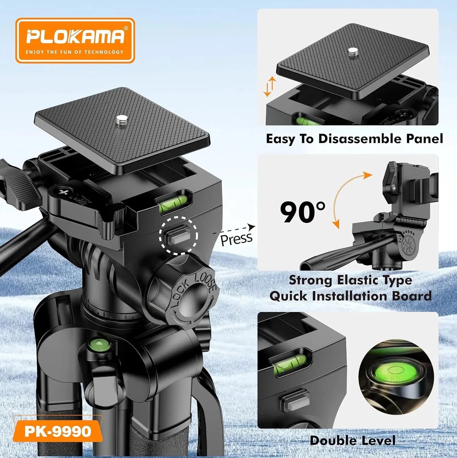 Plokama 180cm Camera Tripod – Adjustable Tripod Doha Qatar