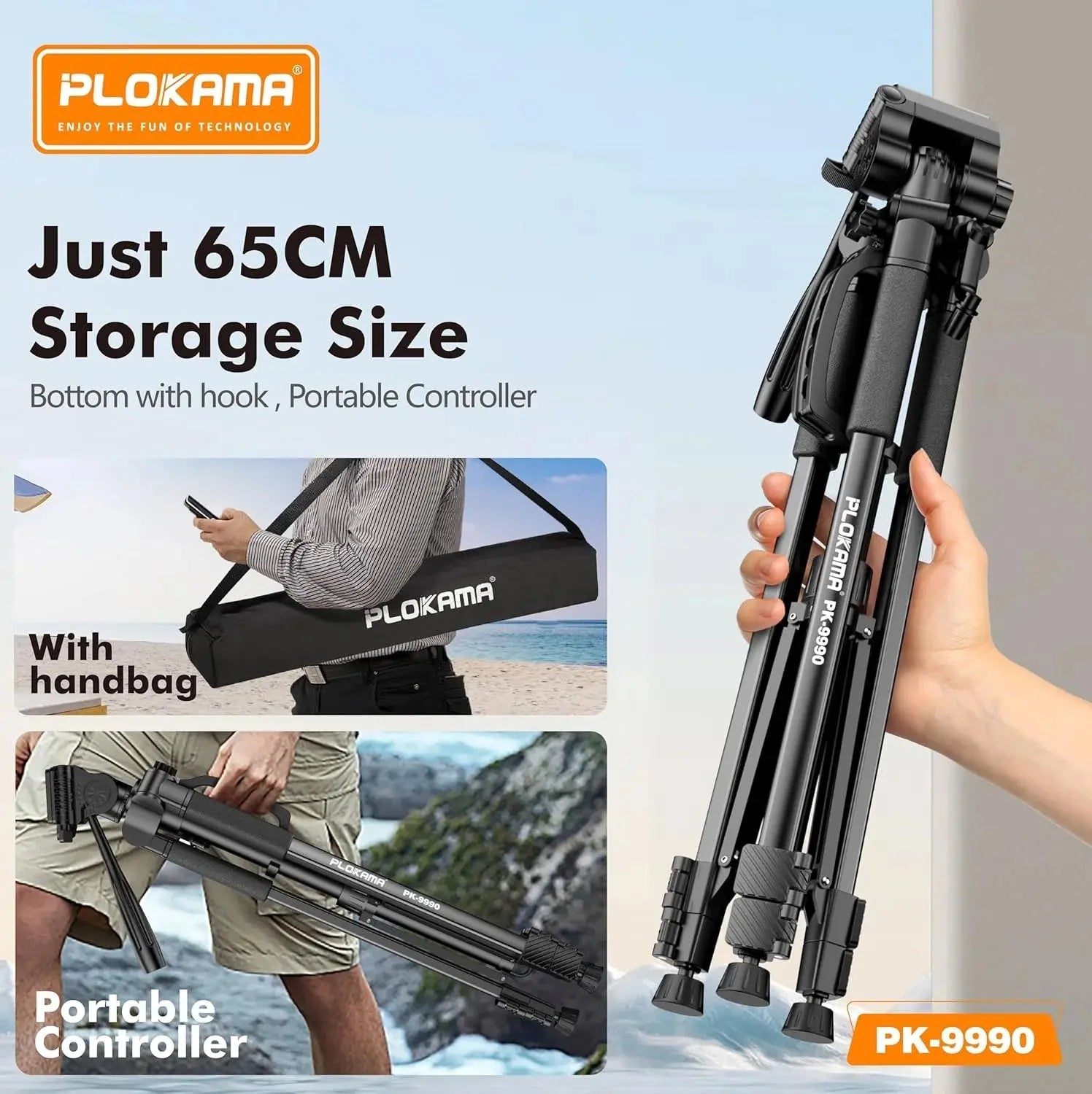 Plokama Multifunctional Camera Tripod Stand 180cm – 360° Rotation Adjustable United 