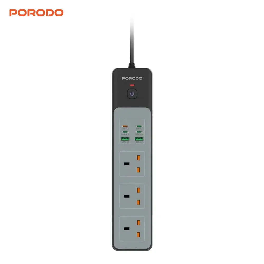 Porodo 3-AC Heavy-Duty Power Strip & 45W Fast Charging Hub Scrollcart Qatar 