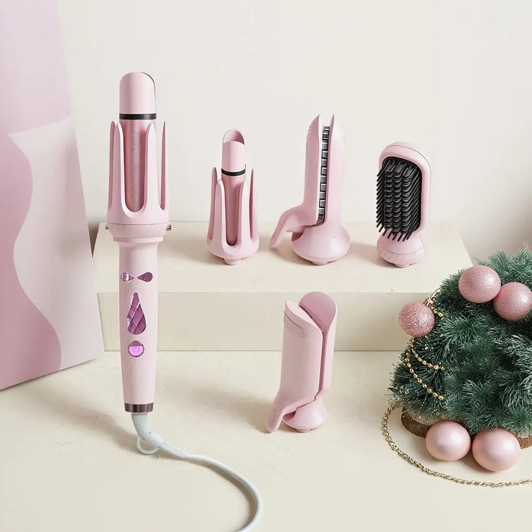 Porodo 5-in-1 Professional Hair Styler & Auto-Wrap Curler Scrollcart Qatar 