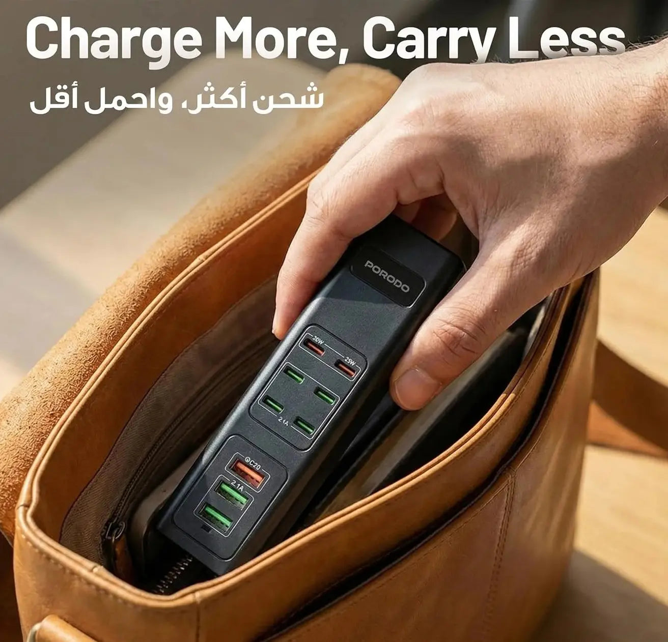 Porodo 9-in-1 USB Fast Charging Hub (35W PD & QC3.0 — Black) Scrollcart Qatar 