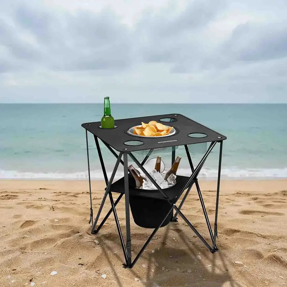 Porodo Lifestyle Outdoor Companion Foldable Camping Table – 20kg Capacity, Cooler Pouch & Cup Holders Scrollcart Qatar 
