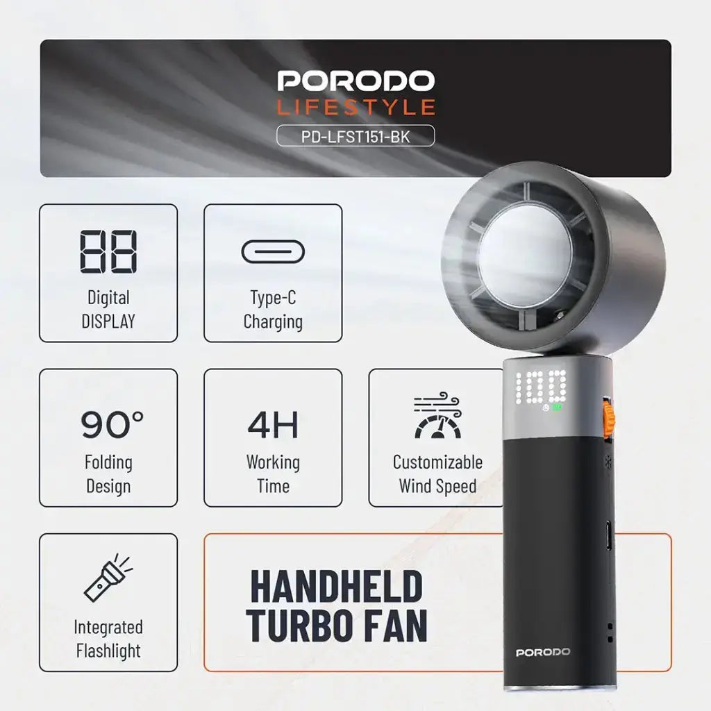 Turbo Handheld Fan – USB Cooling | Scrollcart Qatar