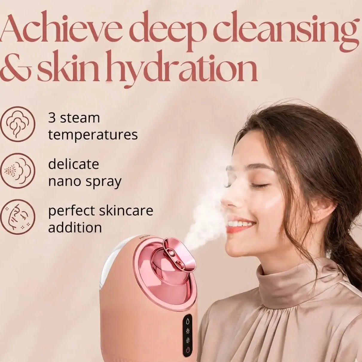 Porodo Rozita Hot & Cold Face Steamer – Pink Scrollcart Qatar 