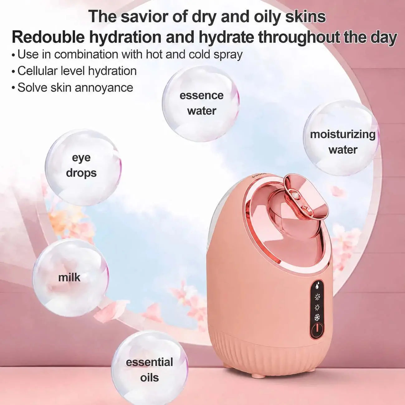 Porodo Rozita Hot & Cold Face Steamer – Pink Scrollcart Qatar 