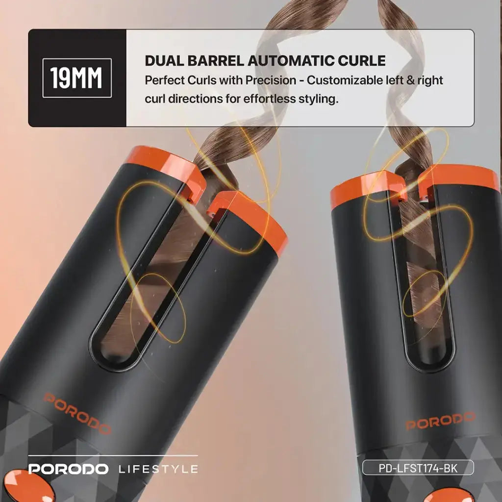 Porodo Lifestyle Automatic Hair Curler - Black Marhaba international 