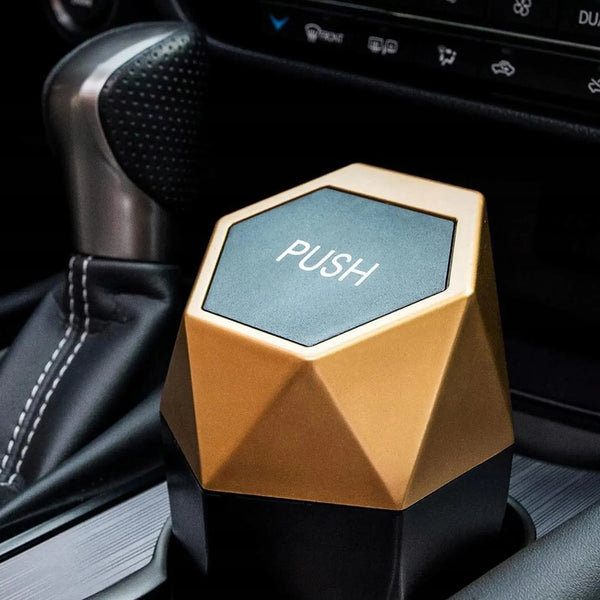 Portable Car Trash Can with Lid -Gold Scrollcart Qatar 
