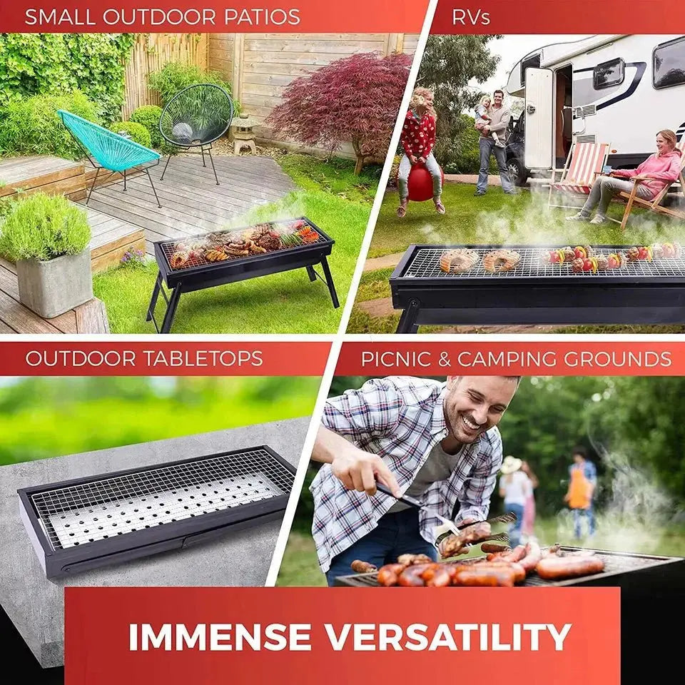 Portable Charcoal BBQ Grill Foldable Camping Grill Scrollcart Qatar 