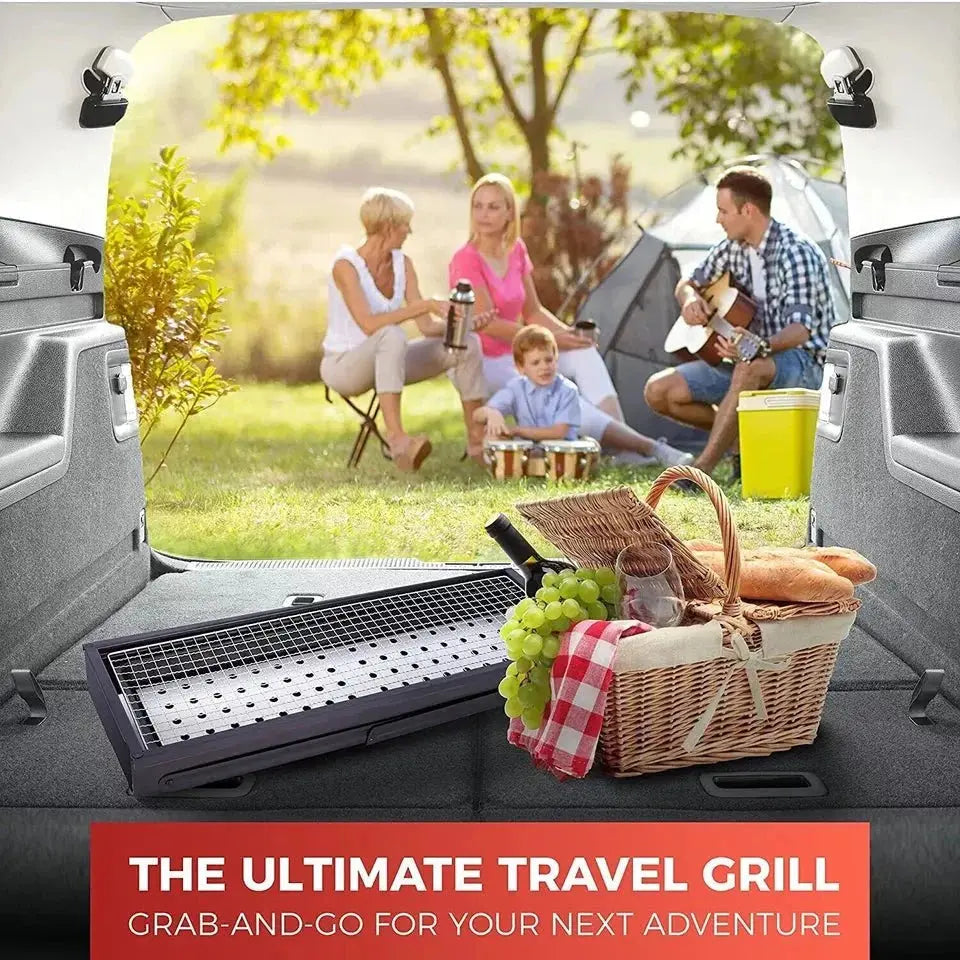 Portable Charcoal BBQ Grill Foldable Camping Grill Scrollcart Qatar 
