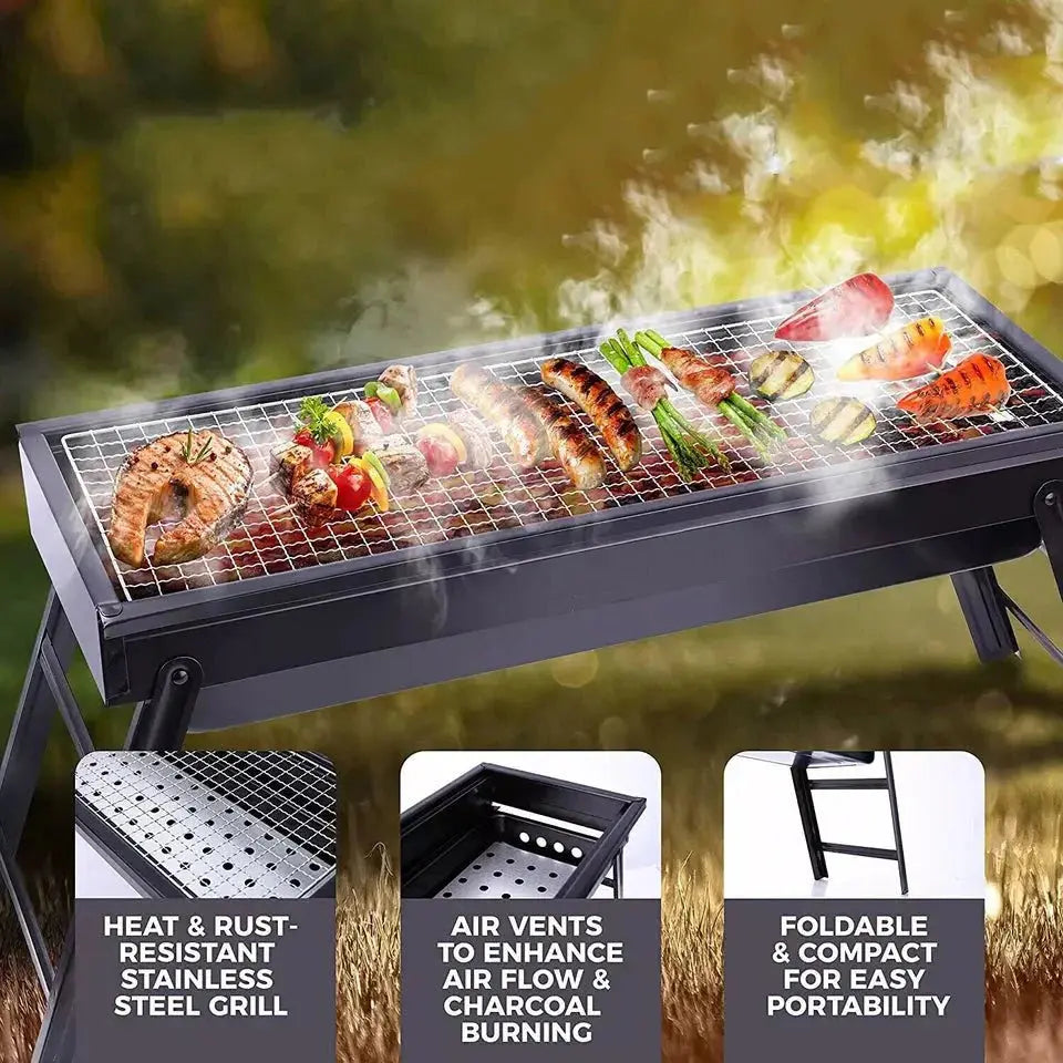 Portable Charcoal BBQ Grill Foldable Camping Grill Scrollcart Qatar 