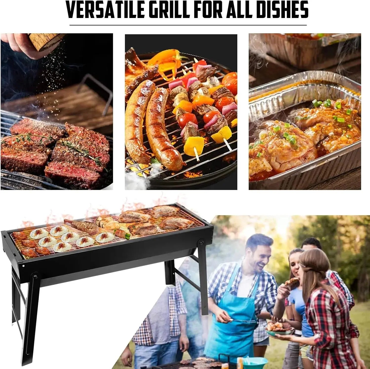 Portable Charcoal BBQ Grill Foldable Camping Grill Scrollcart Qatar 