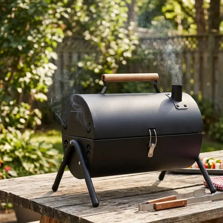 Portable Charcoal BBQ Grill with Baking Tray for Outdoor Cooking Scrollcart Qatar 