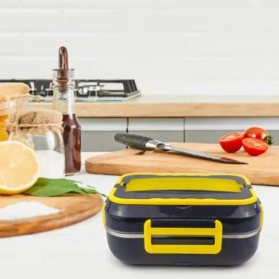 Portable Electric Lunch Box 1.5L – 3-Compartment Stainless Steel Food Warmer Scrollcart Qatar 