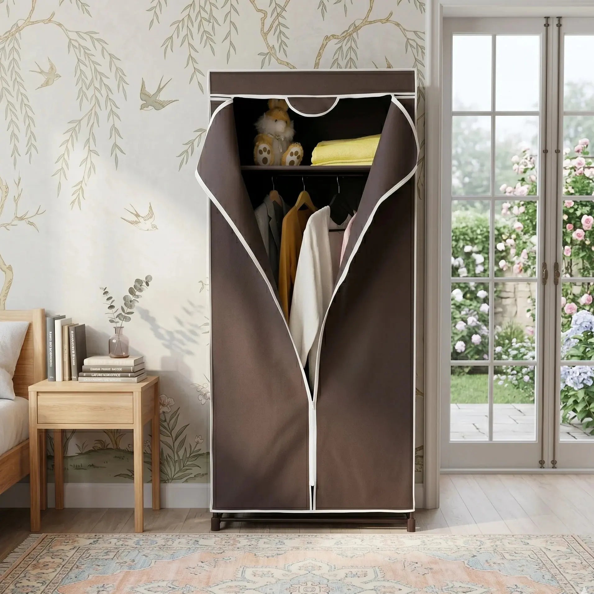 Portable Fabric Wardrobe Closet Foldable Clothes Storage Organizer Scrollcart Qatar 
