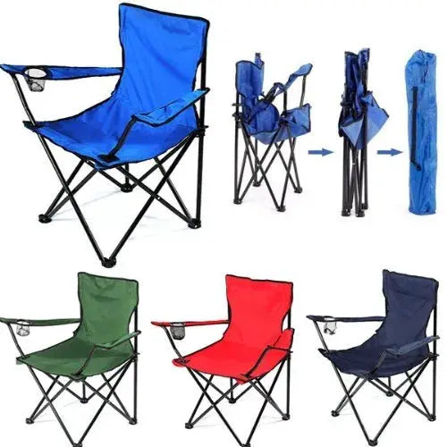 Portable Folding Camping Chair with Lumbar Support and Cup Holder Scrollcart Qatar 