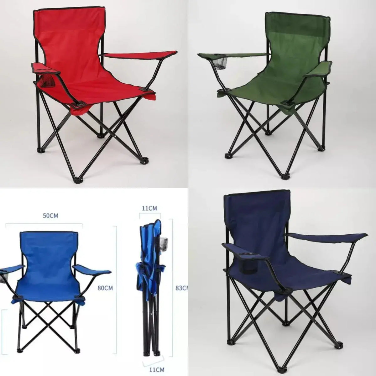 Portable Folding Camping Chair with Lumbar Support and Cup Holder Scrollcart Qatar 