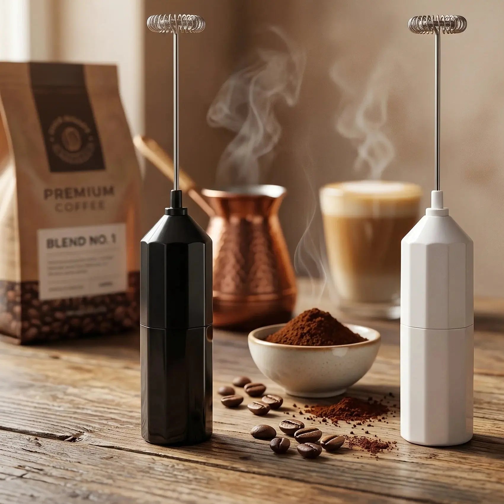 Portable Handheld Electric Milk Frother & Coffee Blender Scrollcart Qatar 