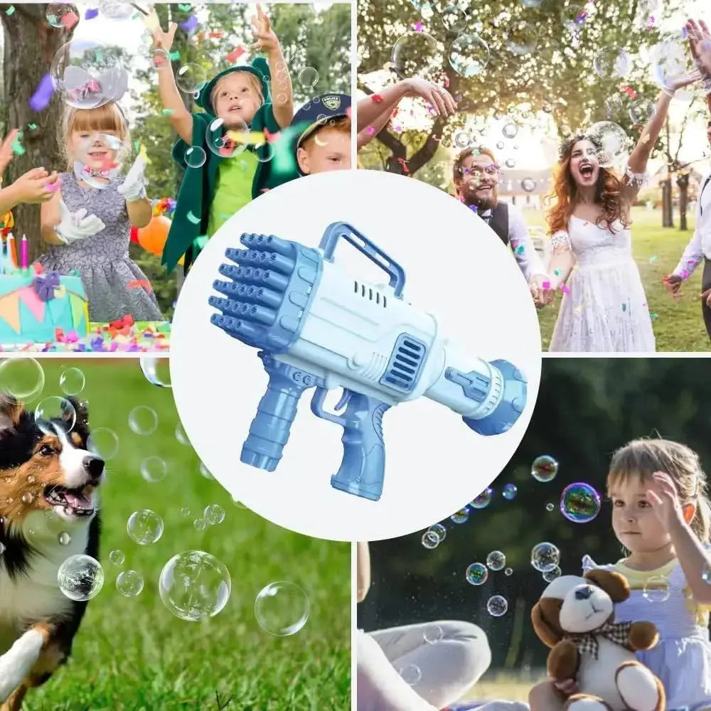 Portable Large-Capacity 32-Hole Bazooka Bubble Gun Toy 