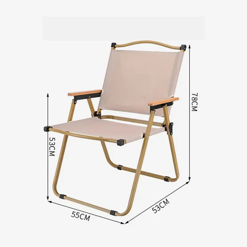Portable Outdoor Camping Folding Chair, Kermit Chair with Wooden Handle Scrollcart Qatar 