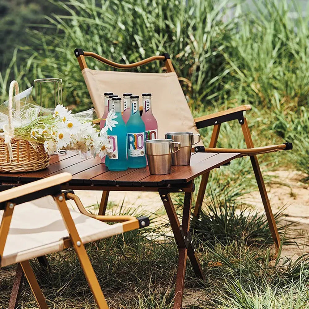 Portable Outdoor Camping Folding Chair, Kermit Chair with Wooden Handle Scrollcart Qatar 