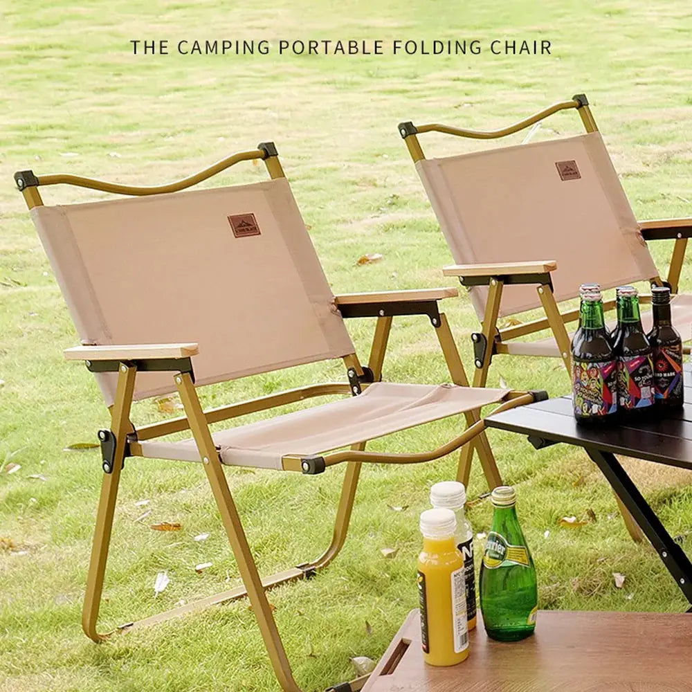 Portable Outdoor Camping Folding Chair, Kermit Chair with Wooden Handle Scrollcart Qatar 