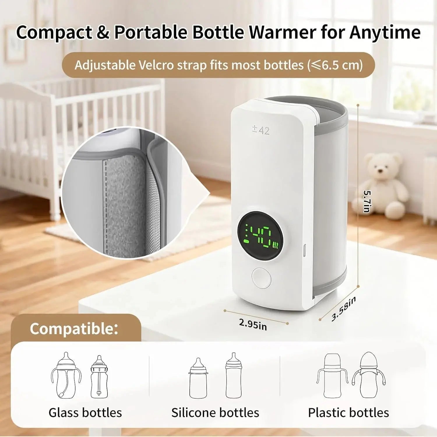 Portable Rechargeable Baby Bottle Warmer with LCD Display Scrollcart Qatar 