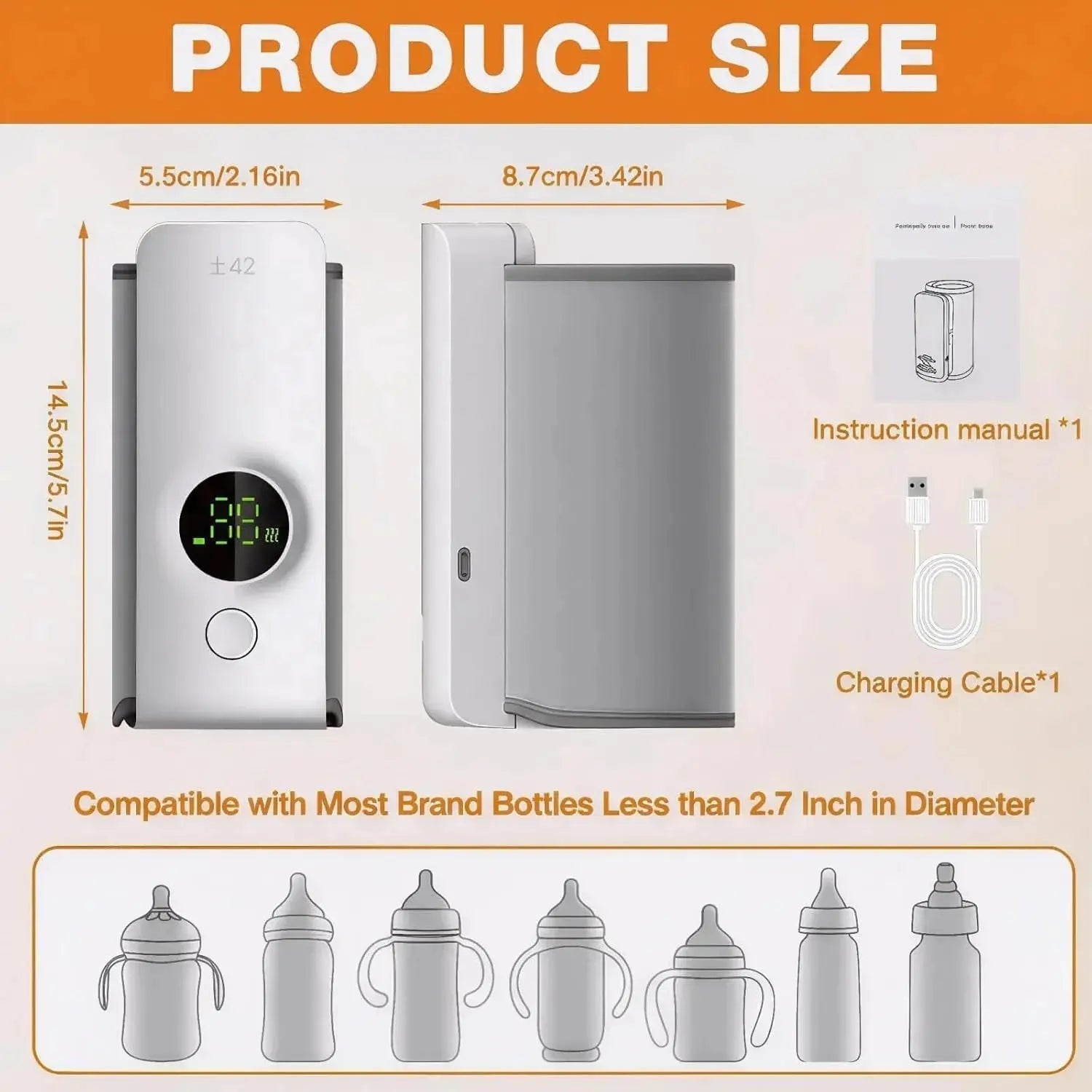 Portable Rechargeable Baby Bottle Warmer with LCD Display Scrollcart Qatar 