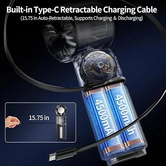 Portable Rechargeable Turbo Fan- Ice Cooling Handheld Fan