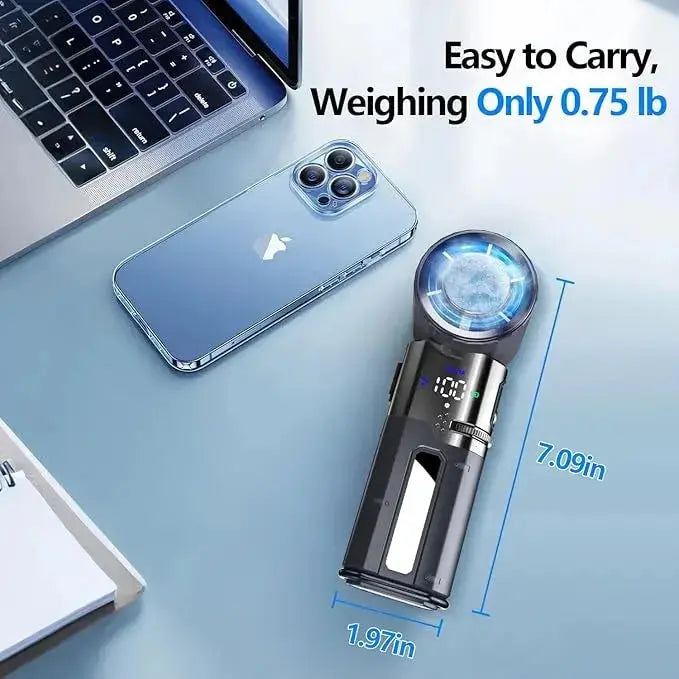 Portable Rechargeable Turbo Fan- Ice Cooling Handheld Fan
