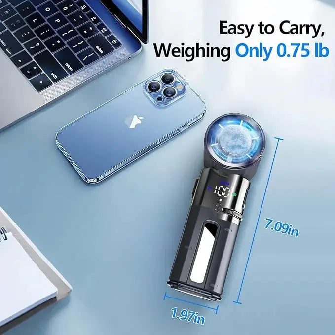 Portable Rechargeable Turbo Fan- Ice Cooling Handheld Fan