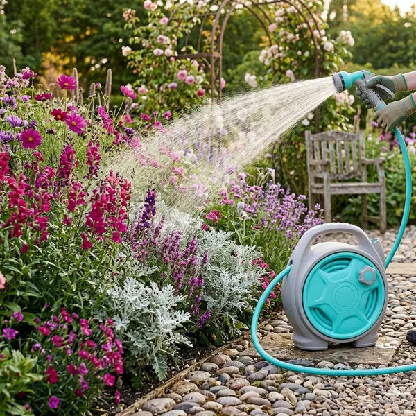 Portable Retractable Garden Hose Reel Cart with Spray Gun Scrollcart Qatar 