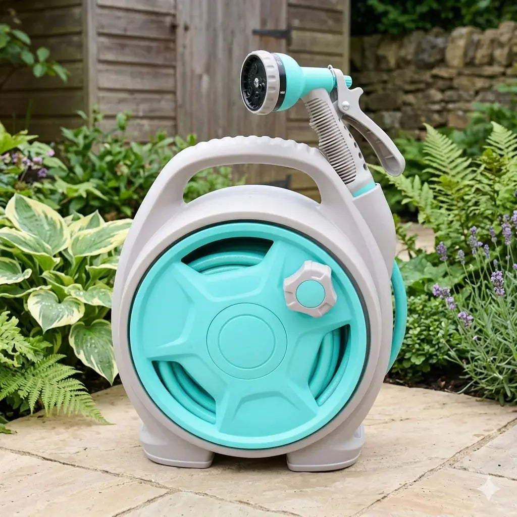 Portable Retractable Garden Hose Reel Cart with Spray Gun Scrollcart Qatar 