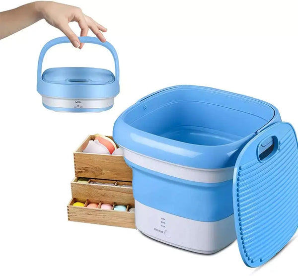 Portable Mini Folding Washing Machine for Compact Spaces and Travel qatar
