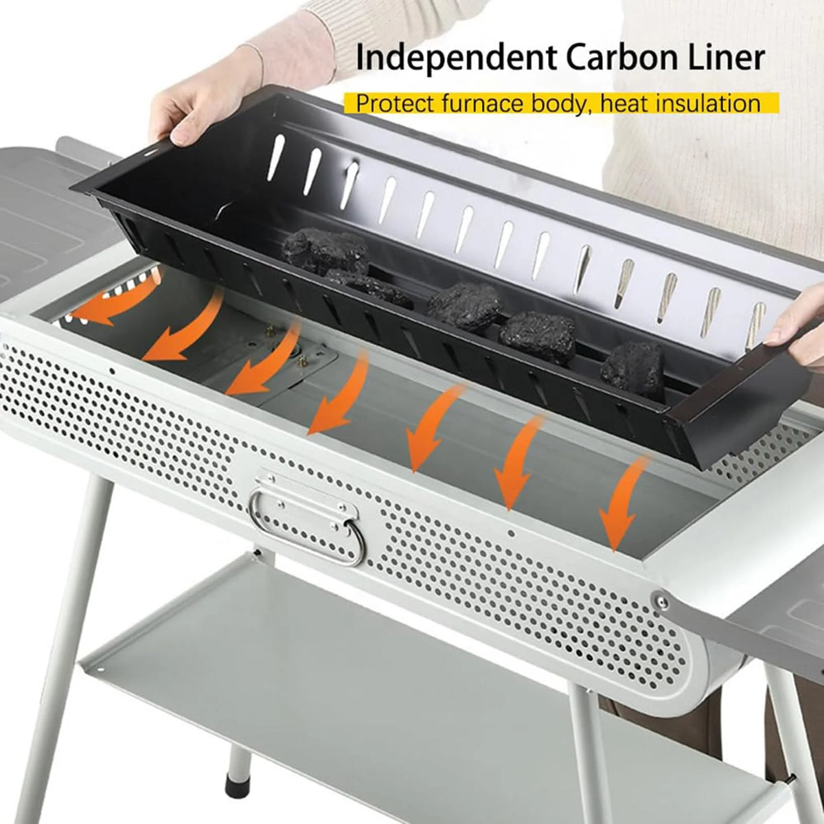 Portable Stainless Steel Charcoal Barbecue Grill