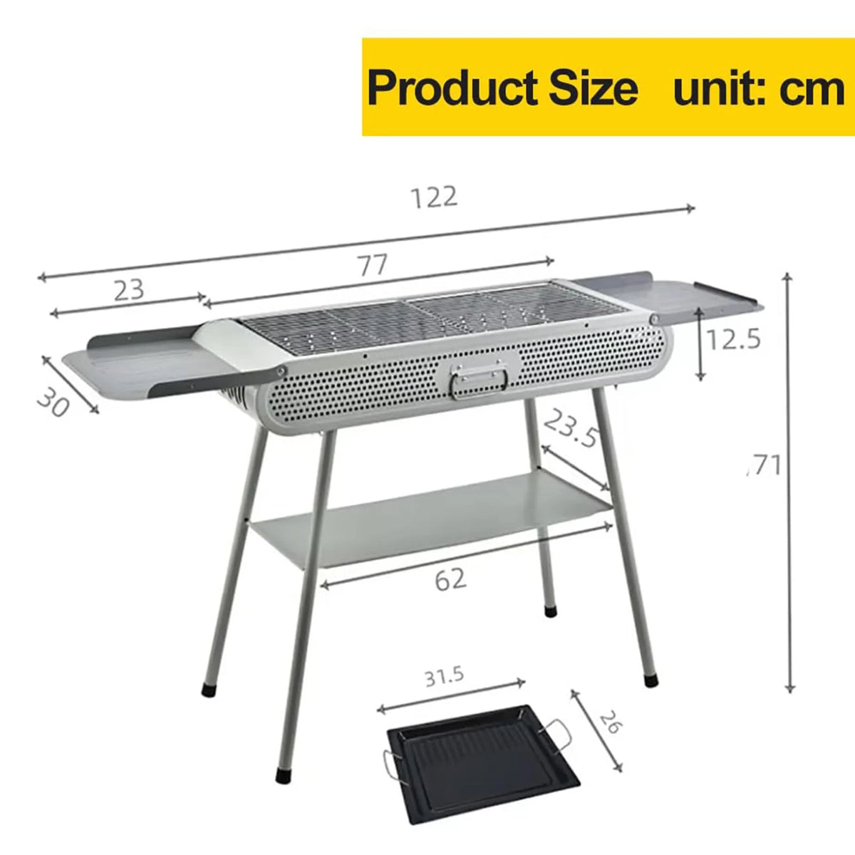 Portable Stainless Steel Charcoal Barbecue Grill