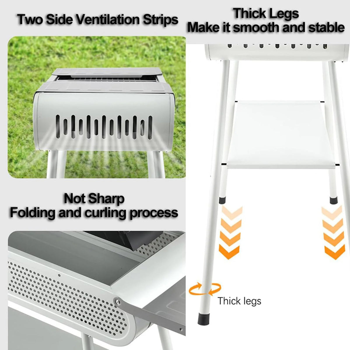 Portable Stainless Steel Charcoal Barbecue Grill