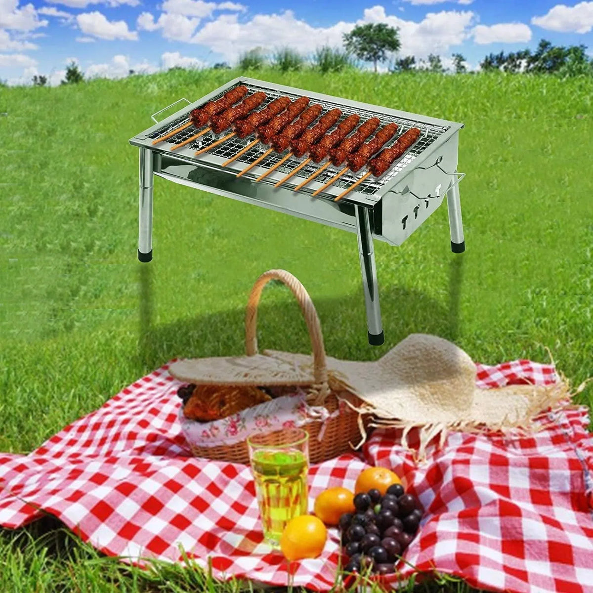 Portable Stainless Steel BBQ Grill