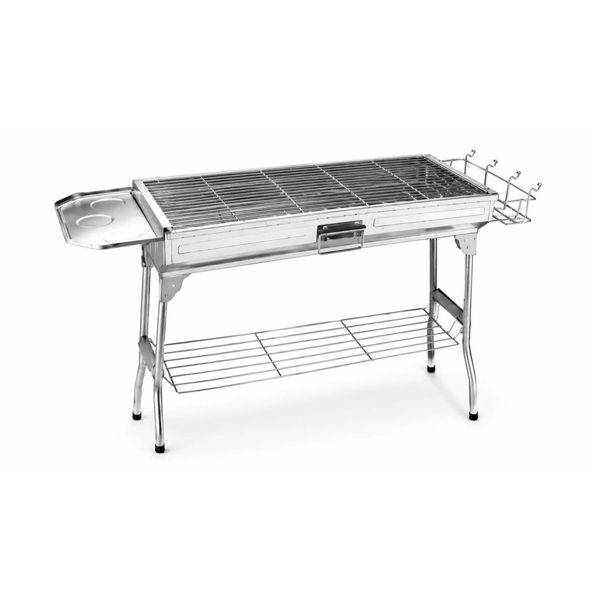 Portable Stainless Steel Charcoal BBQ Grill with Foldable Stand