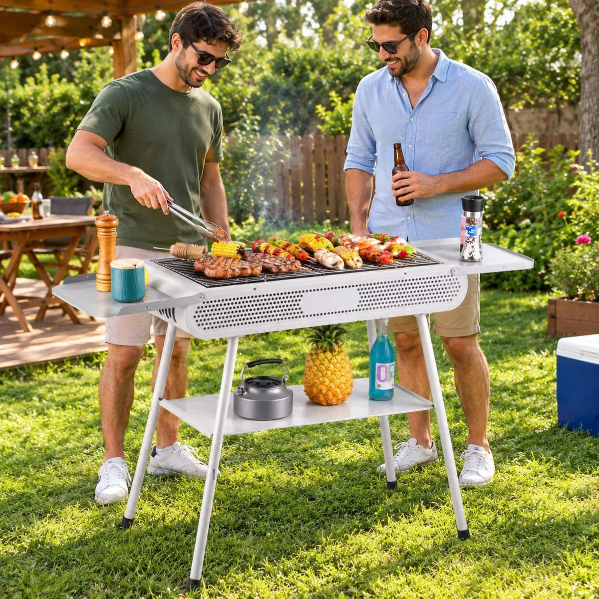 Portable Stainless Steel Charcoal Barbecue Grill