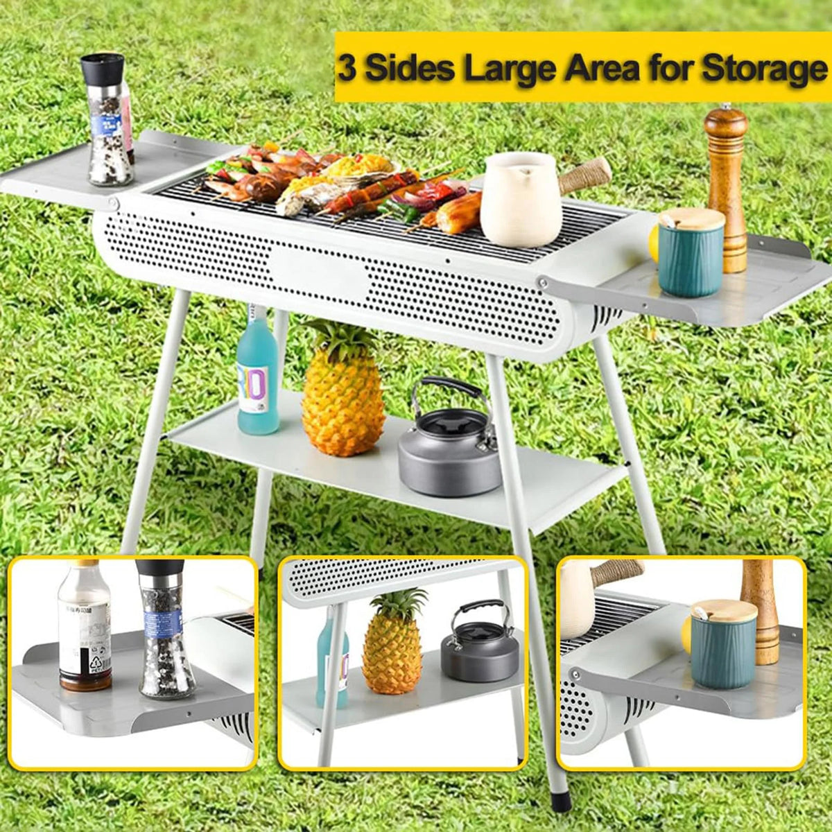 Portable Stainless Steel Charcoal Barbecue Grill