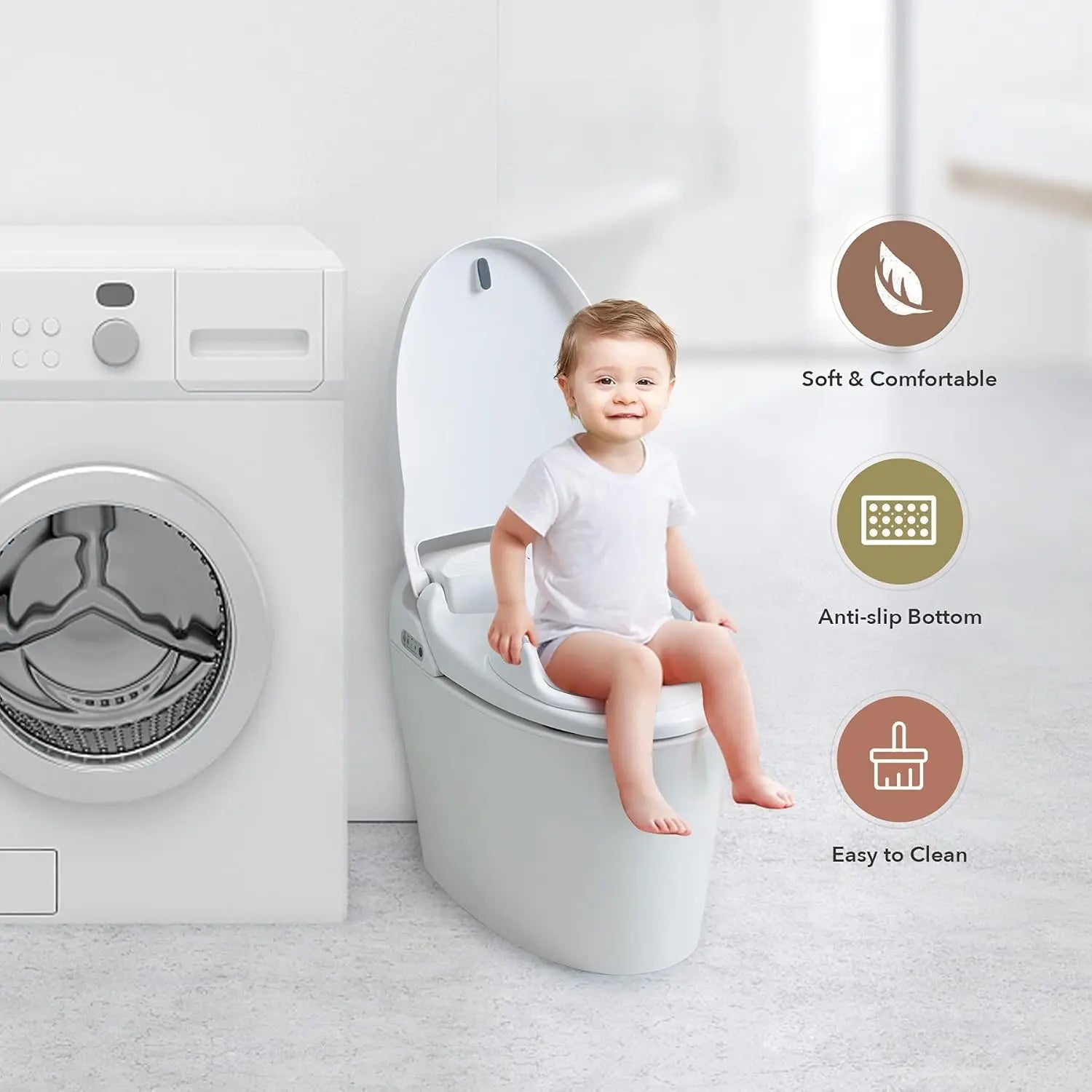 Potty Training Toilet Seat with soft Cushion Price Qatar