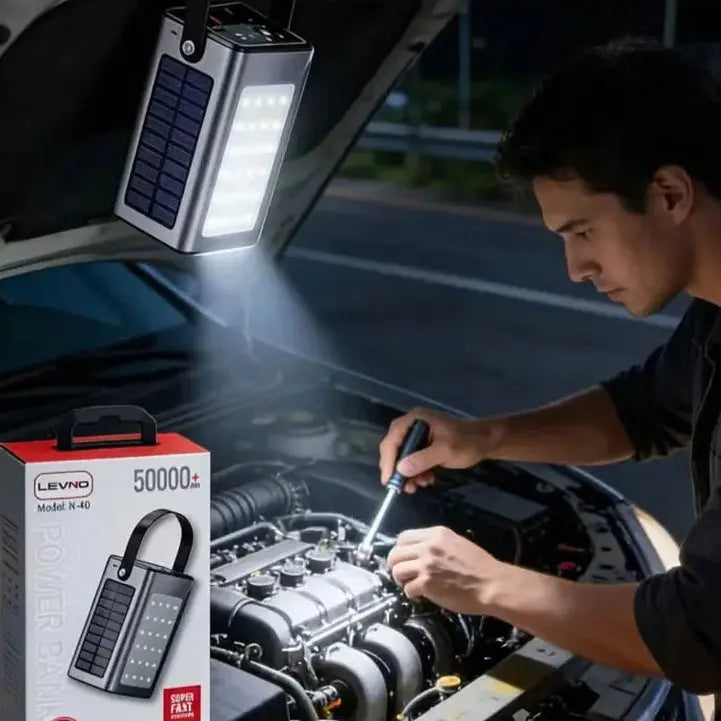 Power Bank 50000mAh - Solar Fast Charging USB-C Outdoor Scrollcart Qatar 