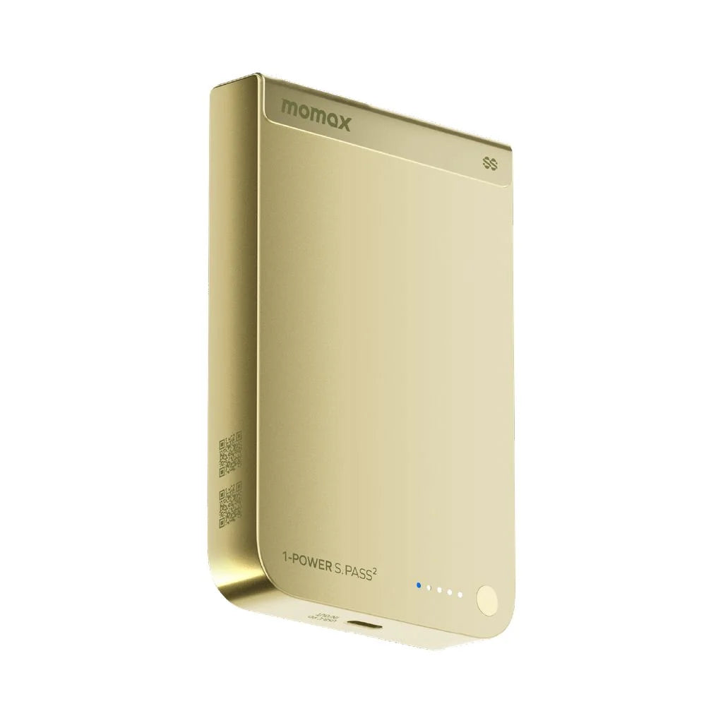 MOMAX Power S. Pass 2 10000mAh Qi2.2 Magnetic Wireless Battery Pack