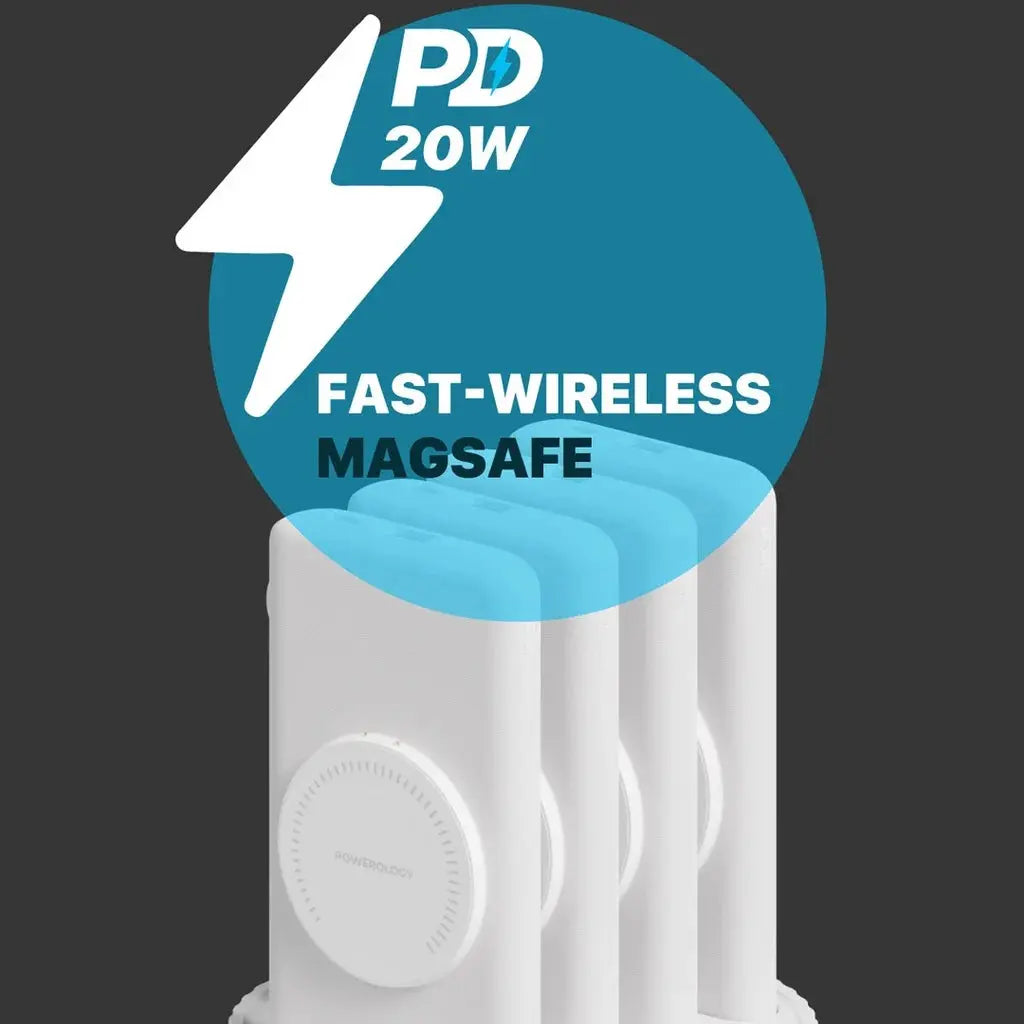Powerology 4 in 1 10000mAh PD wireless power bank charging station with MagSafe in Doha Qatar