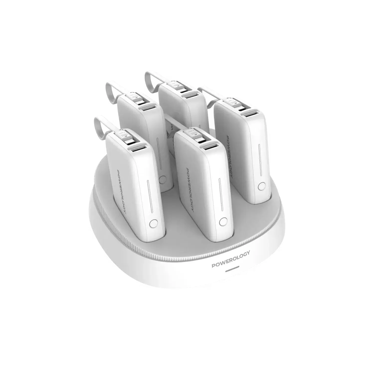 Powerology 5 in 1 10000mAh power bank station 50W PD fast charging white in Doha Qatar