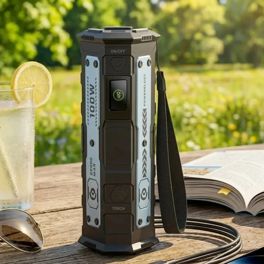Powerology TorchPower 20,000mAh Power Bank with 100W PD & Built-In Flashlight Scrollcart Qatar 
