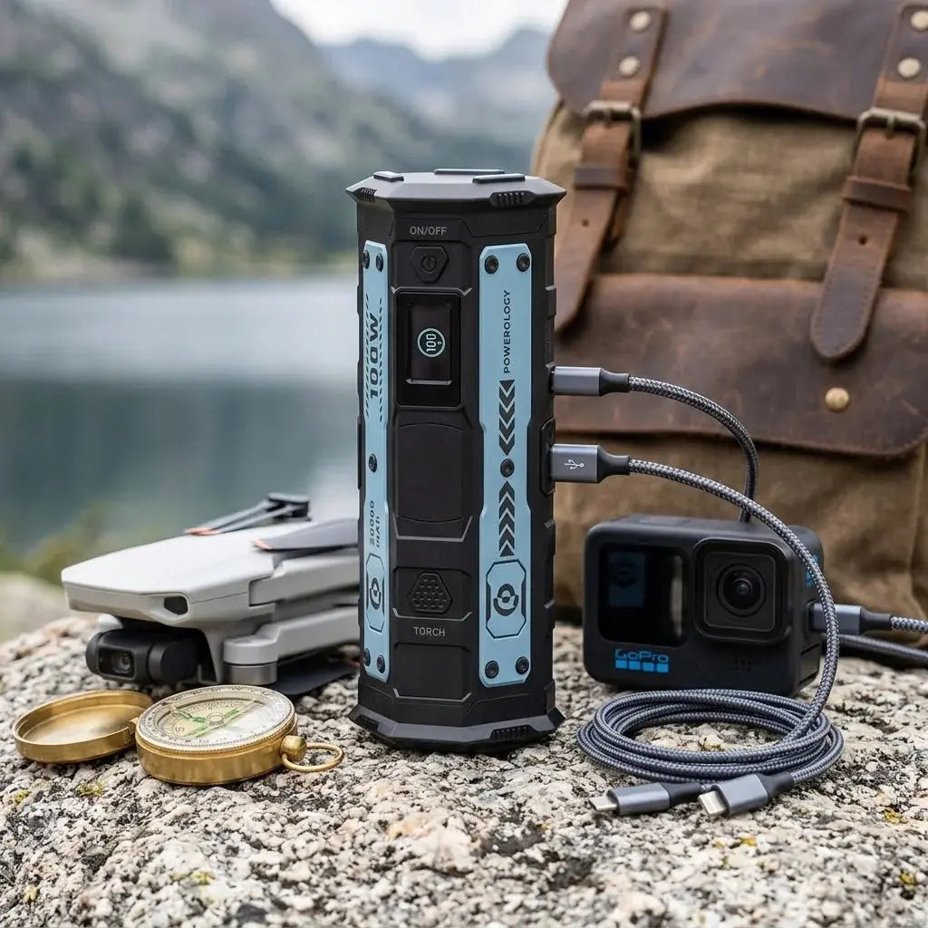 Powerology TorchPower 20,000mAh Power Bank with 100W PD & Built-In Flashlight Scrollcart Qatar 