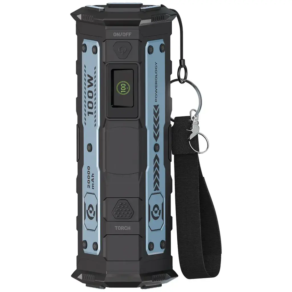 Powerology TorchPower 20,000mAh Power Bank with 100W PD & Built-In Flashlight Scrollcart Qatar 