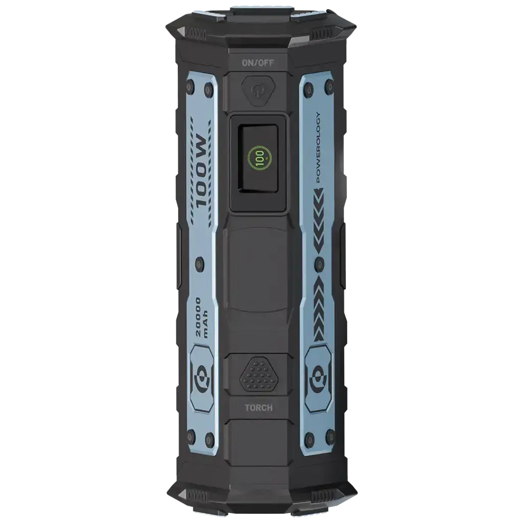 Powerology TorchPower 20,000mAh Power Bank with 100W PD & Built-In Flashlight Scrollcart Qatar 