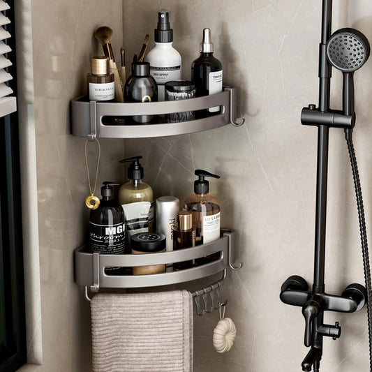 Bathroom Corner Shelf: Wall Mounted, Soap Dish Shower Shelf Shampoo Holder.